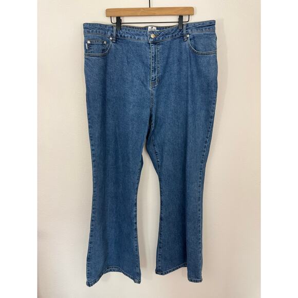 Princess Polly Denim - Princess Polly High Rise Flare Jeans Size 16
 Blue Denim